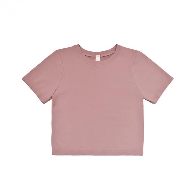 Oの首の花の刺繍のプルオーバーのTシャツの女性は原因のピンクの短い袖をティーにのせる夏2021の新しい綿の上を緩める