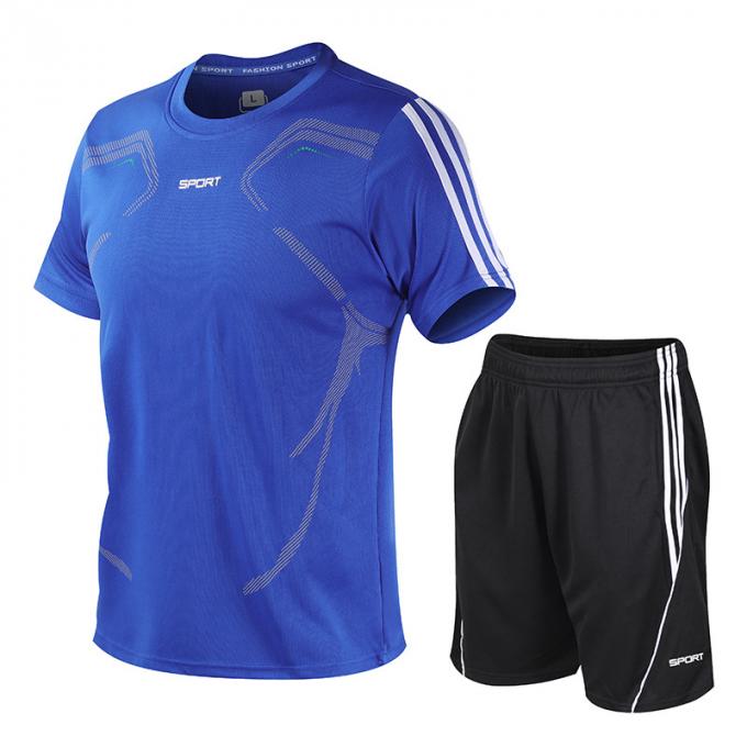 青年フットボールのサッカーはサイズのTシャツと服装の体育館スーツの短い袖注文5XLを遊ばす