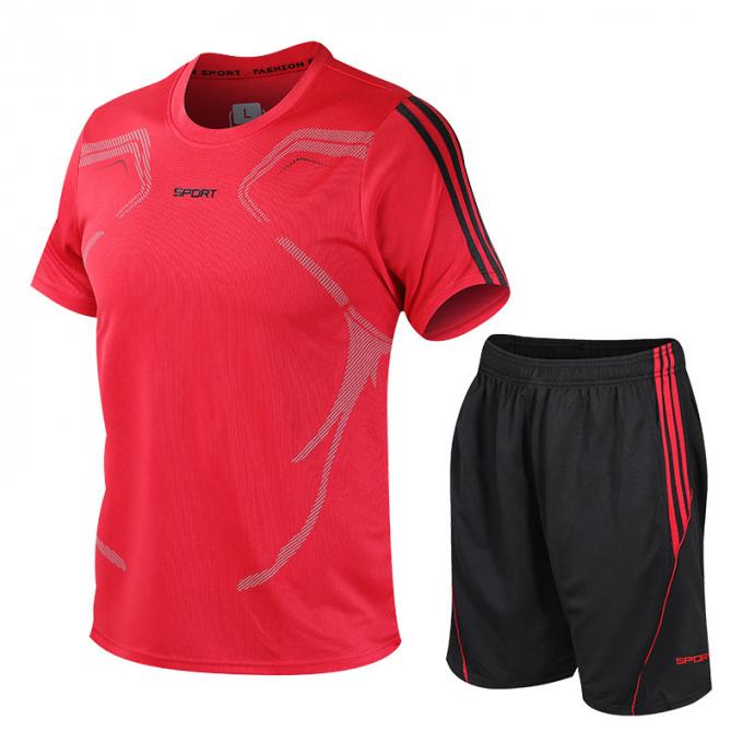 青年フットボールのサッカーはサイズのTシャツと服装の体育館スーツの短い袖注文5XLを遊ばす