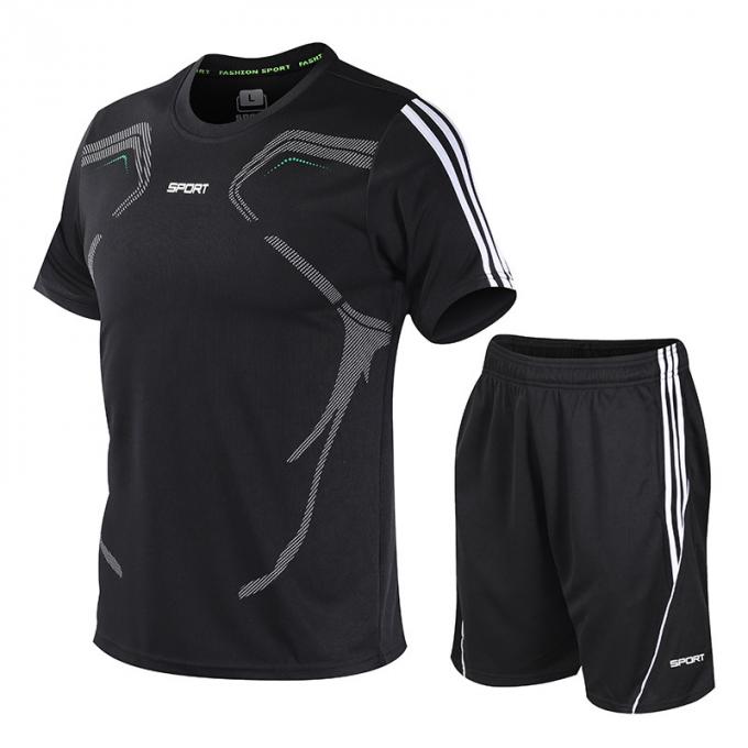 青年フットボールのサッカーはサイズのTシャツと服装の体育館スーツの短い袖注文5XLを遊ばす