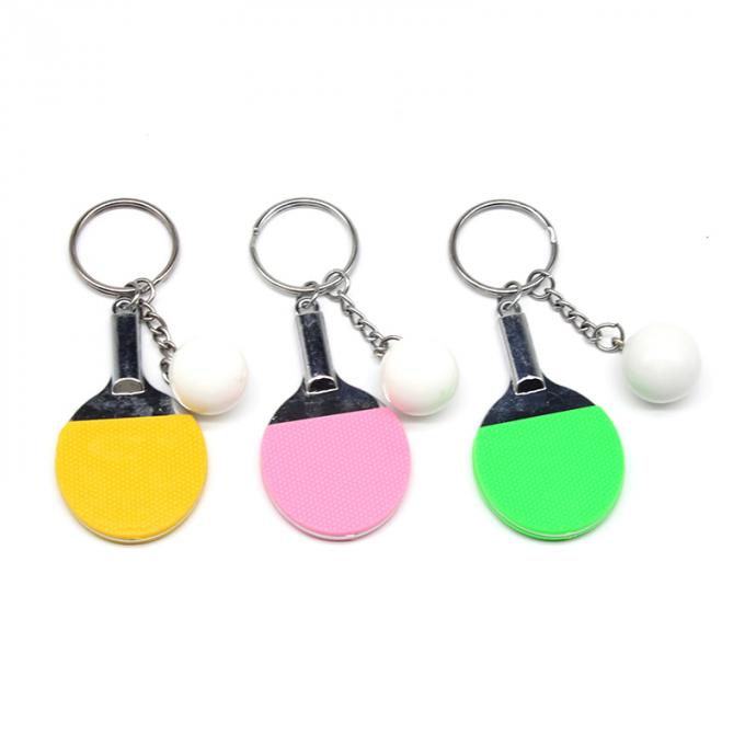 魅力3dの金属の卸し売りかわいい卓球の球の注文のkeychain