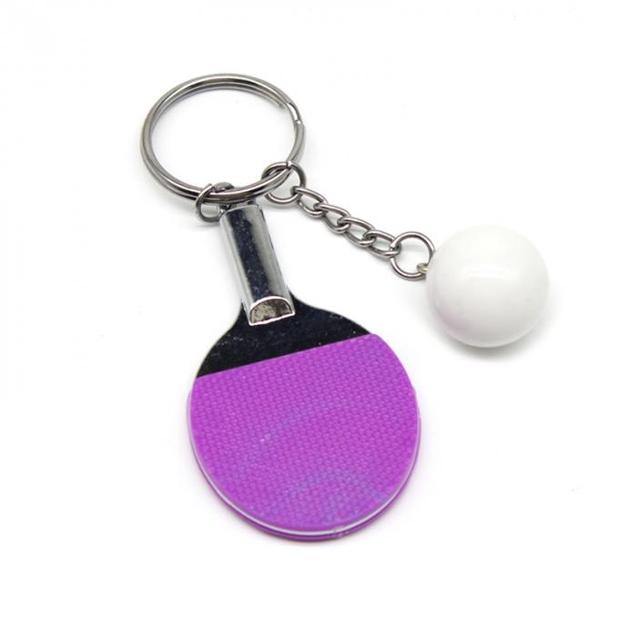魅力3dの金属の卸し売りかわいい卓球の球の注文のkeychain