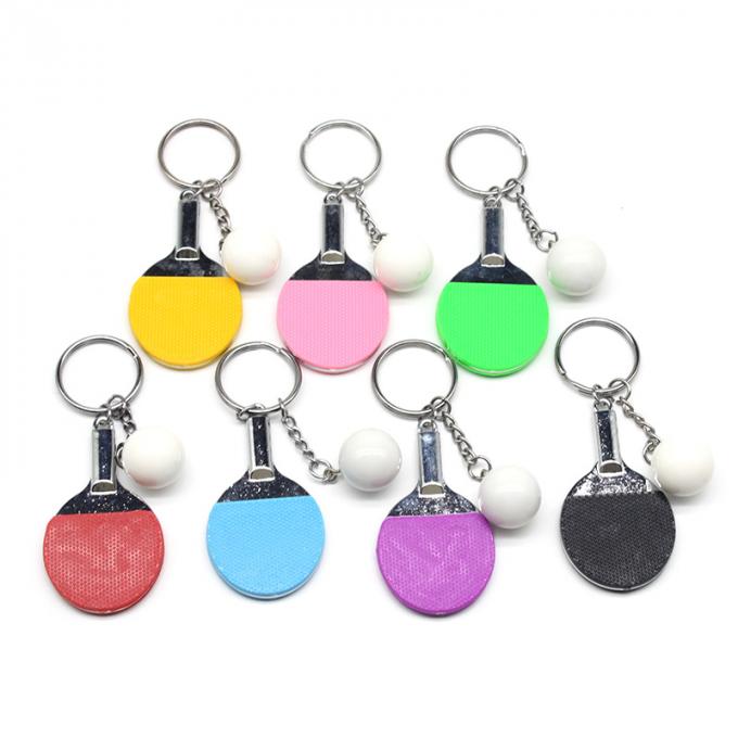 魅力3dの金属の卸し売りかわいい卓球の球の注文のkeychain