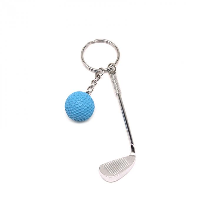 3d金属の卸売のかわいいゴルフ・ボールの注文のkeychainを魅了する