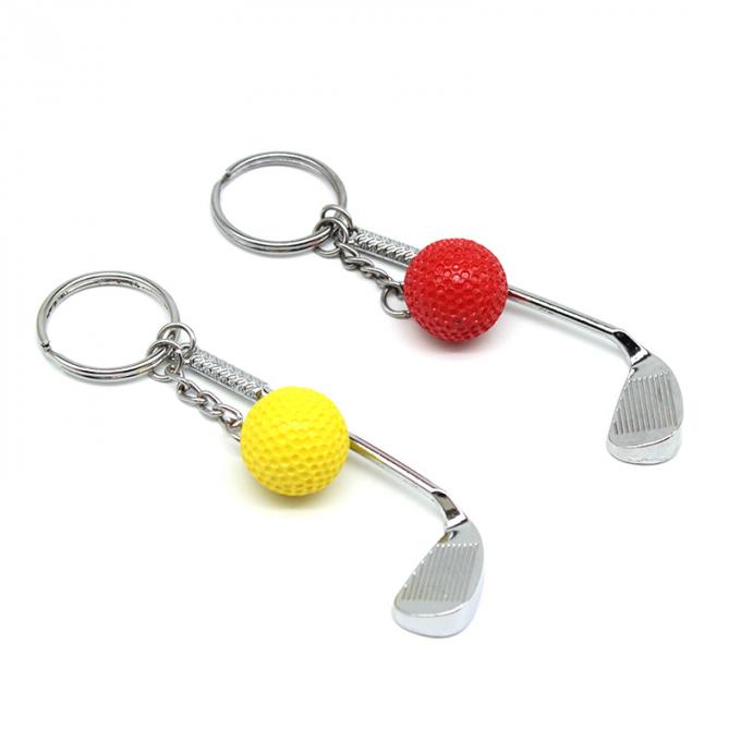3d金属の卸売のかわいいゴルフ・ボールの注文のkeychainを魅了する