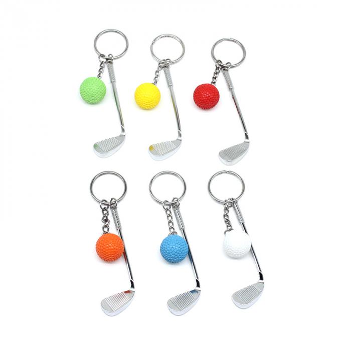 3d金属の卸売のかわいいゴルフ・ボールの注文のkeychainを魅了する