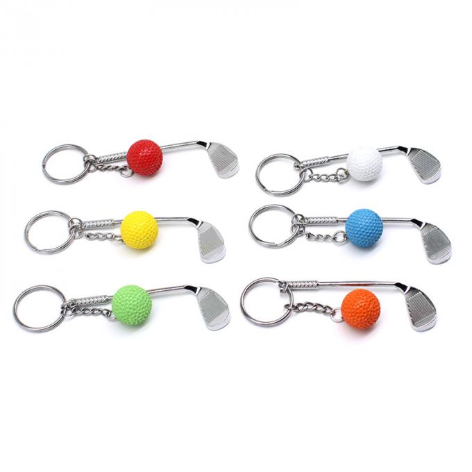3d金属の卸売のかわいいゴルフ・ボールの注文のkeychainを魅了する