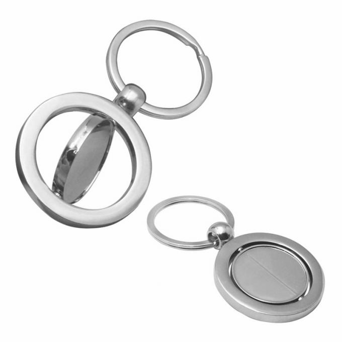 注文の昇進の回転空白の金属車のキーホルダーは丸型亜鉛合金のkeychainをカスタマイズした