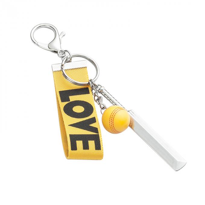 卸し売り良質の注文の記念品の創造的なスポーツのコオロギはKeychainのギフトの昇進吊り下げ式車のリボンKeychainを形づける