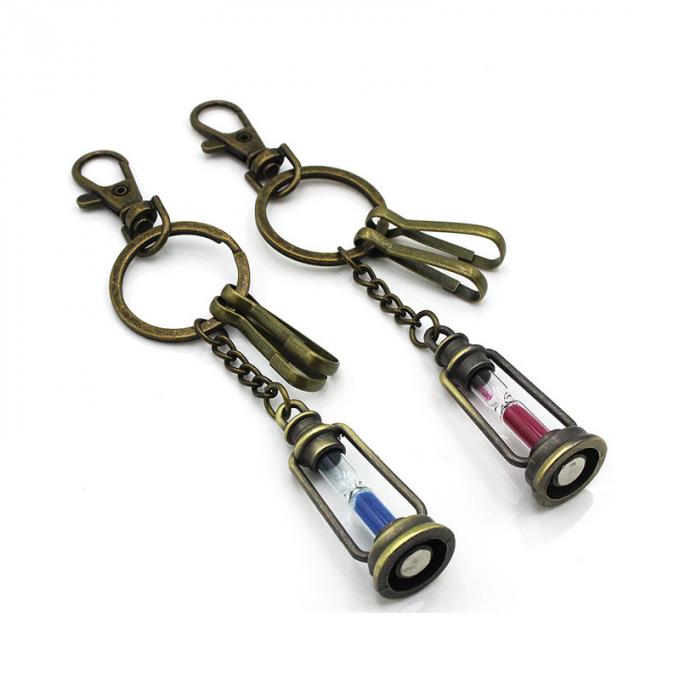 卸し売り注文の記念品のレトロの砂時計の恋人亜鉛合金Keychain