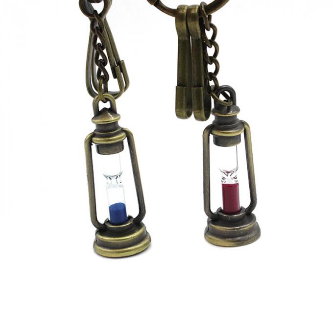 卸し売り注文の記念品のレトロの砂時計の恋人亜鉛合金Keychain