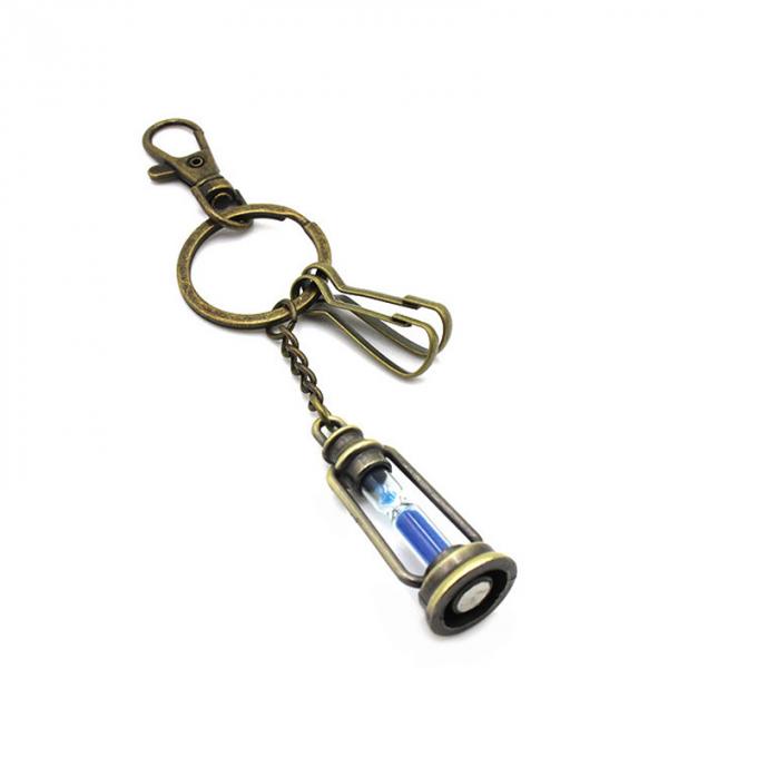 卸し売り注文の記念品のレトロの砂時計の恋人亜鉛合金Keychain