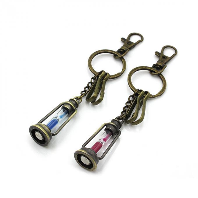 卸し売り注文の記念品のレトロの砂時計の恋人亜鉛合金Keychain