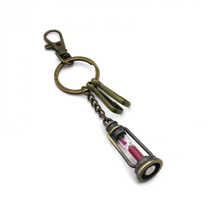 卸し売り注文の記念品のレトロの砂時計の恋人亜鉛合金Keychain