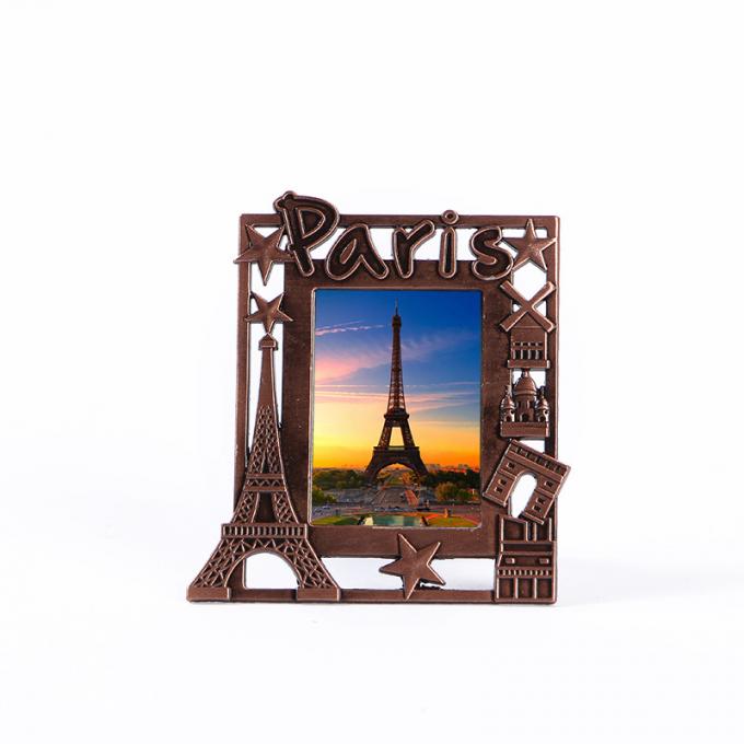 3Dは額縁ダイ カストの日没の景色のパリ フランス エッフェル塔の記念品のギフトの金属の長方形の