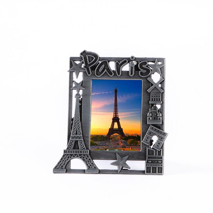 3Dは額縁ダイ カストの日没の景色のパリ フランス エッフェル塔の記念品のギフトの金属の長方形の